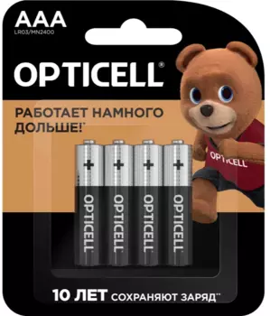 Набор батареек Opticell Basic AAA (LR03), 1.5В, 4шт