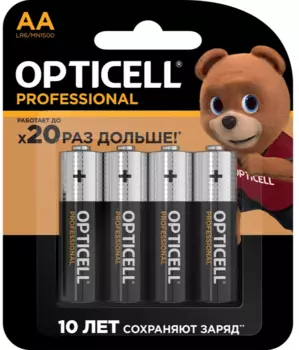 Набор батареек Opticell Professional AAA (LR03), 1.5В, 4шт