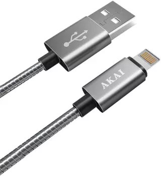 Кабель Akai CE-616S USB to Lightning 1m Silver