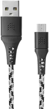 Кабель Rocket Contact USB to microUSB 2.4A 1m Black/White