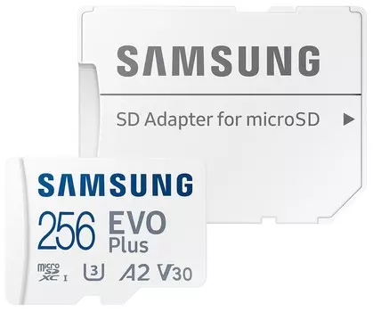 Карта памяти Samsung Evo Plus MB-MC256KA/KR microSDXC U3 Class 10 256GB с адаптером