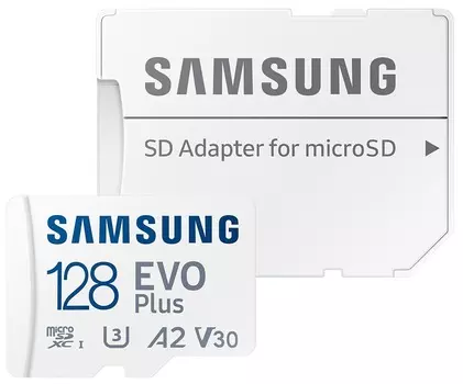Карта памяти Samsung Evo Plus MB-MC128SA/APC microSDXC U3 Class 10 128GB с адаптером