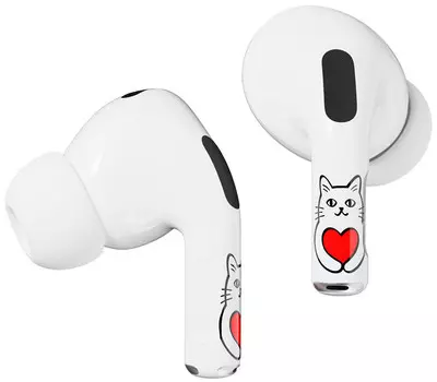 Комплект наклеек VLP Easy Art Cats Heart для Apple AirPods Pro/Pro 2, 2 шт