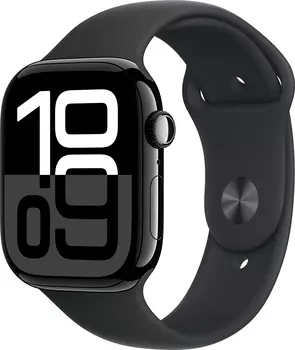 Умные часы Apple Watch Series 10 46mm Aluminum Case Jet Black с чёрным ремешком M/L (без SIM)