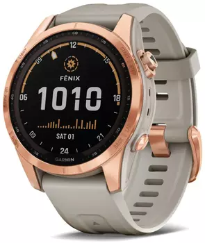Fenix 7S Solar 42mm Rose Gold, с серым ремешком