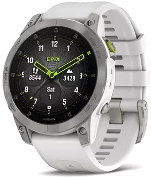 Epix (Gen 2) Sapphire 47mm Carbon Gray, с белым ремешком