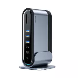 Адаптер мультипортовый Baseus WorkStation Multifunctional, Type C, 16 в 1, серый
