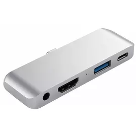 Адаптер мультипортовый Satechi Aluminum Mobile PRO hub, Type-C, 4 в 1, серебристый
