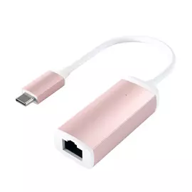 Адаптер Satechi USB-C/Gigabit Ethernet, розовый