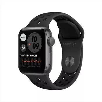 Apple Watch Nike SE GPS 40mm (корпус - серый космос, спортивный ремешок Nike цвета «антрацитовый/чёрный»)