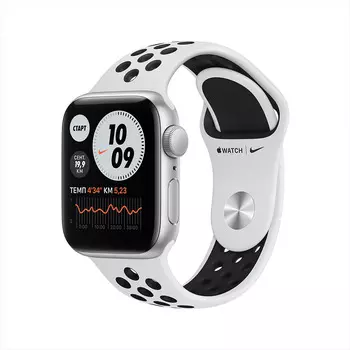 Apple Watch Nike SE GPS 40mm (корпус - серебристый, спортивный ремешок Nike цвета «чистая платина/черный»)