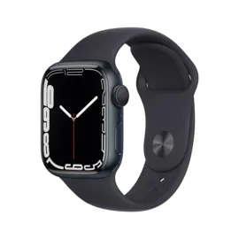 Apple Watch Series 7 GPS 41mm (корпус - темная ночь, спортивный ремешок цвета тёмная ночь, IP67/WR50)