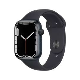 Apple Watch Series 7 GPS 45mm (корпус - темная ночь, спортивный ремешок цвета тёмная ночь, IP67/WR50)
