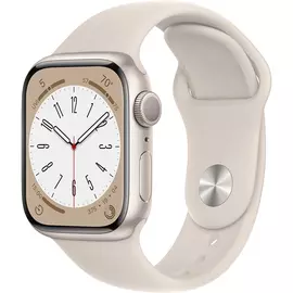 Apple Watch Series 8 GPS 45mm (корпус - сияющая звезда, спортивный ремешок цвета сияющая звезда, IP6X)
