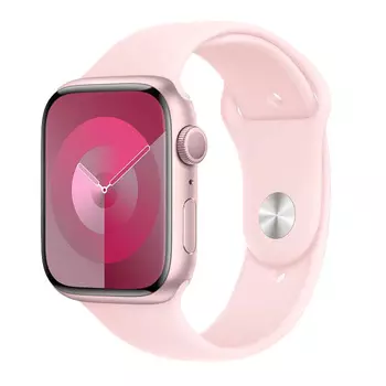 Apple Watch Series 9 + Cellular (корпус - розовый, 45mm ремешок Sport Band розовый, размер S/M)