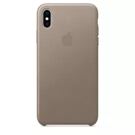 Чехол Apple Leather Case кожа, цвет платиново-серый, для iPhone XS Max