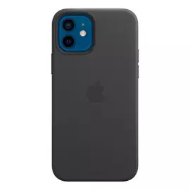Чехол-накладка Apple Leather Case with MagSafe для iPhone 12/12 Pro, кожа, черный