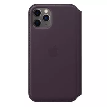 Чехол-книжка Apple Leather Folio для iPhone 11 Pro, кожа, спелый баклажан