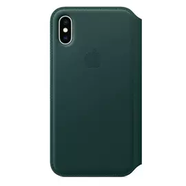 Чехол-книжка Apple Leather Folio кожа, цвет зеленый лес, для iPhone XS