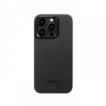 Чехол-накладка Pitaka MagEZ Case 4 для iPhone 15 Pro Max, кевлар, черный/серый