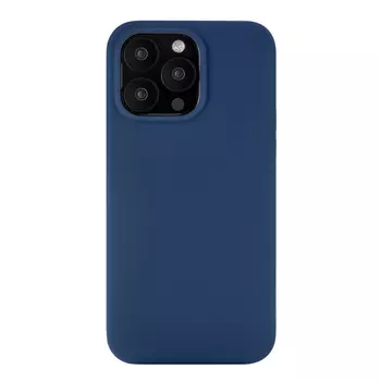 Чехол-накладка uBear Touch Mag Case для iPhone 15 Pro, силикон, темно-синий