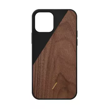 Чехол-накладка Native Union Clic Wooden для iPhone 12 Pro Max, поликарбонат, черный/дерево