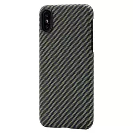 Чехол Pitaka MagCase кевлар, цвет черный/зеленый, для iPhone X, с металлической пластиной