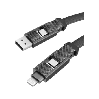 Кабель Bazic by EnergEA USB-A / USB-C / USB-C / Lightning 1м, черный