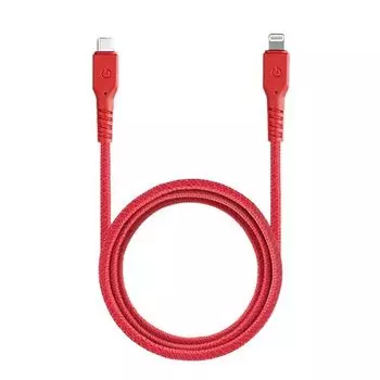 Кабель EnergEA FibraTough USB-C - Lightning USB-C / Lightning, 1,5м, красный