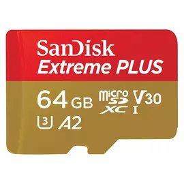 Карта памяти microSDXC 64 Гб SanDisk Extreme Plus Class 10 UHS-I, +адаптер