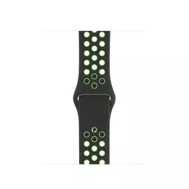 Спортивный ремешок Apple Nike Sport Band, «чёрный/лаймовый всплеск», Фторэластомер (для корпуса 40 мм)