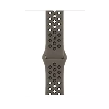 Ремешок Apple Nike Sport Band для Apple Watch 45mm, Фторэластомер, серый/черный