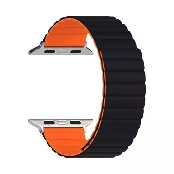Ремешок Lyambda ACRUX для Apple Watch 38/40/41mm, Силикон, черный/оранжевый