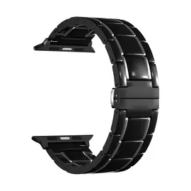 Ремешок Lyambda LIBERTAS для Apple Watch 45mm 45mm, Керамика, черный/серебристый