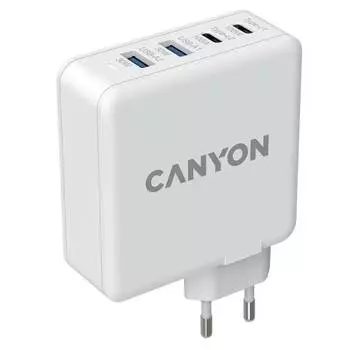 Зарядное устройство сетевое CANYON GAN 100W, 100Вт, белый