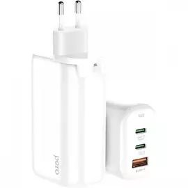 Зарядное устройство сетевое PERO TC06 GaN, 65Вт, белый