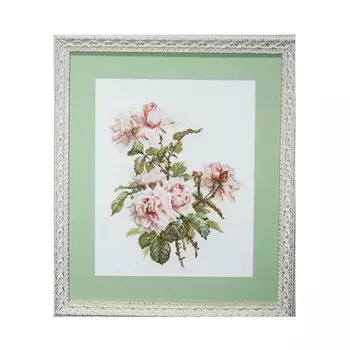 0007 Набор для вышивания 'Ажур' 'Розовые розы' 24x30 см