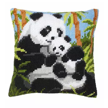 PN-0008513 Подушка Vervaco 'Семья панд' 40x40см