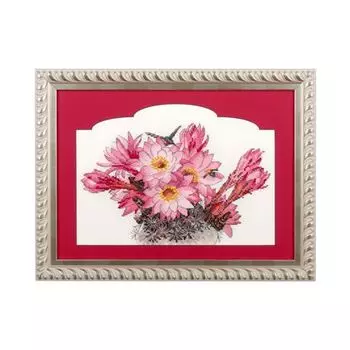 0010 Набор для вышивания 'Ажур' 'Цветущий кактус' 26*17 см