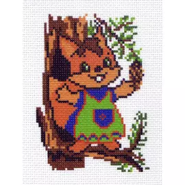 0015 Канва с рисунком Матренин посад 'Белочка' 16*20 см (10*12 см)