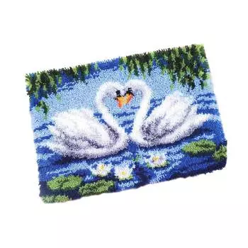 0021856-PN Коврик (ковровая техника) Vervaco 'Лебединое озеро' 55x40 см