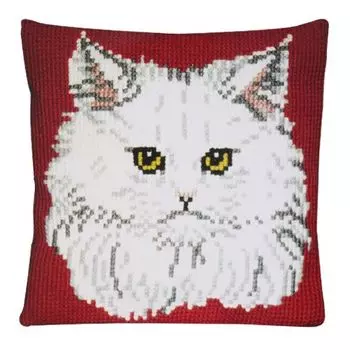003.100 Подушка PAKO 'Белая кошка' 40х40см
