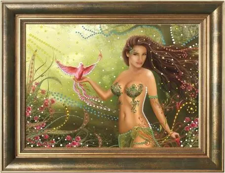 0104 Набор для выкладывания стразами 'Райская птица'