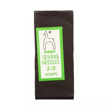 01165 Иглы швейные с острым кончиком № 3/0, 25 шт PONY