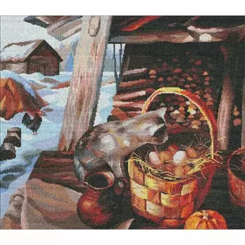 0120 Набор для вышивания'Деревенский двор' 40х35 см