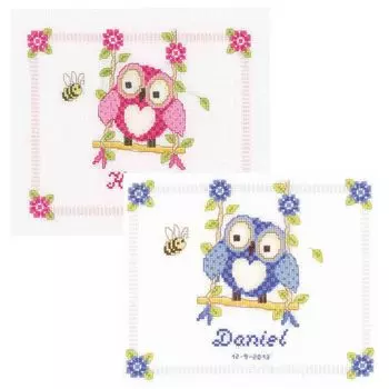 0144317-PN Набор для вышивания Vervaco 'Совёнок на качелях' 23x20см