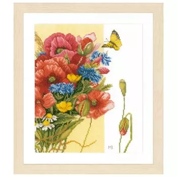 0144568-PN Набор для вышивания LanArte 'Маки' (канва Аида) 24x29см