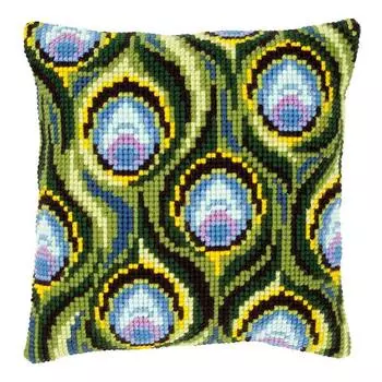 0145969-PN Подушка Vervaco 'Павлиньи перья' 40x40см