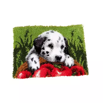 0147231-PN Коврик (ковровая техника) Vervaco 'Далматинец с яблоками' 40x40 см