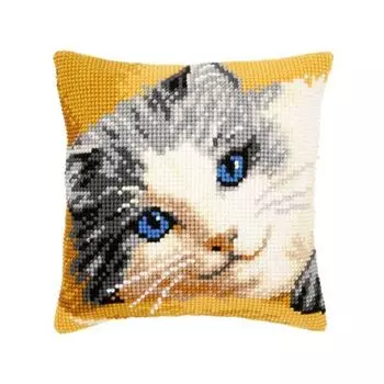 0147912-PN Подушка Vervaco 'Котёнок c голубыми глазами' 40x40см